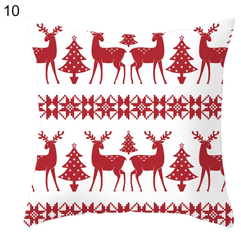 

Рождественская наволочка из полиэстера персиковой кожи, дышащая, приятная для кожи, Рождественская елочная подушка, чехол для подушки, домашний декор-10 Stuttg