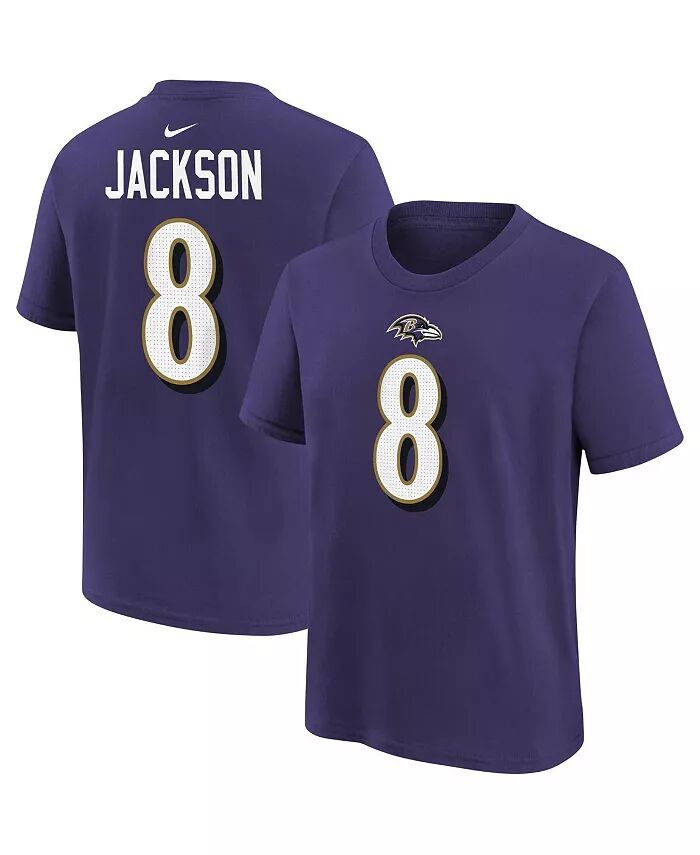 

Фиолетовая футболка Lamar Jackson для мальчиков и девочек Baltimore Ravens с именем и номером игрока Nike, фиолетовый