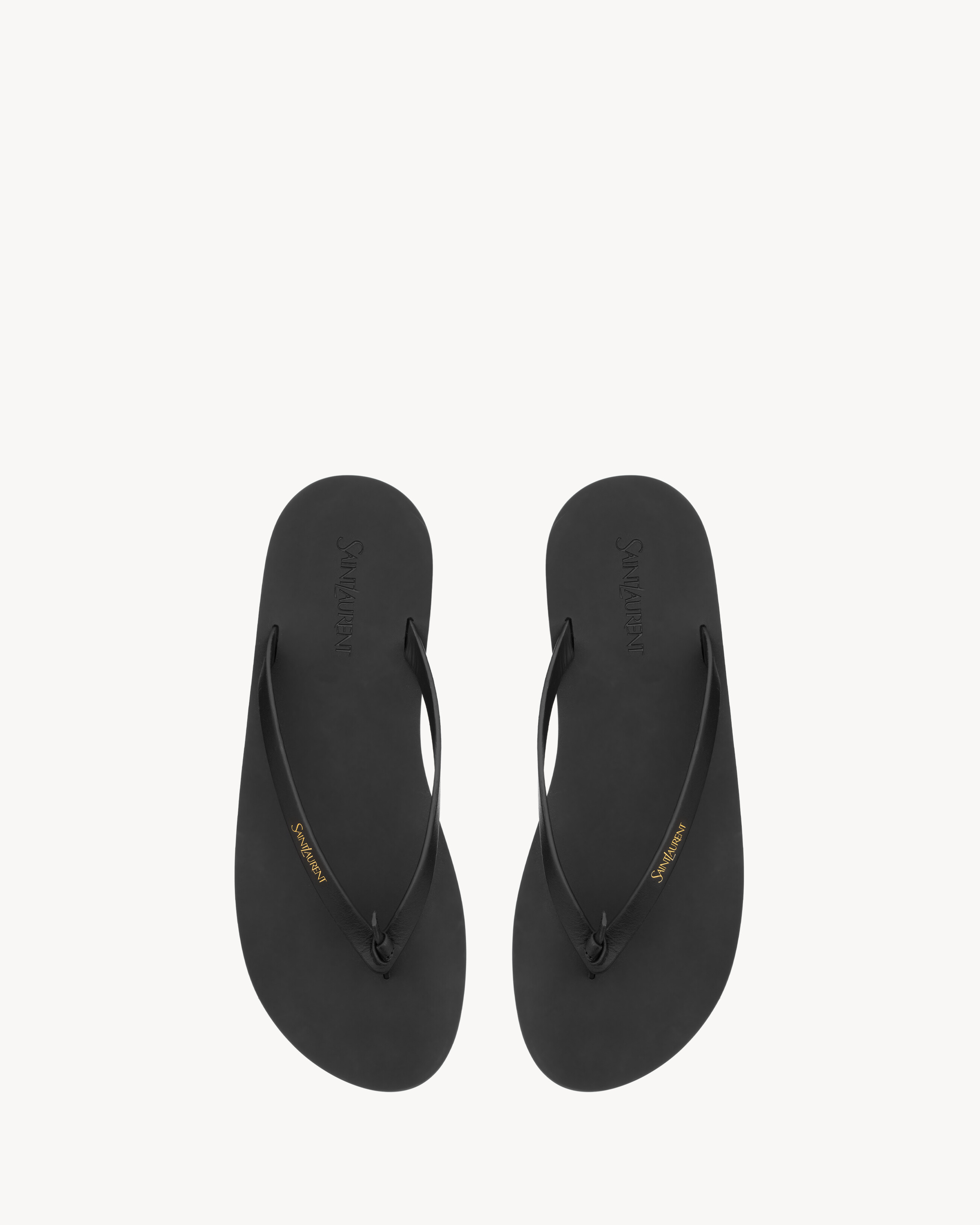 Вьетнамки POOL из гладкой кожи SAINT LAURENT, черный