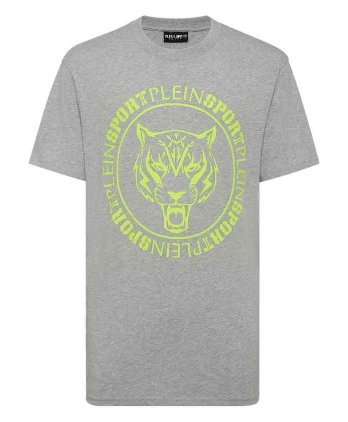 

Футболка с круглым вырезом и изображением тигра Plein Sport, серый