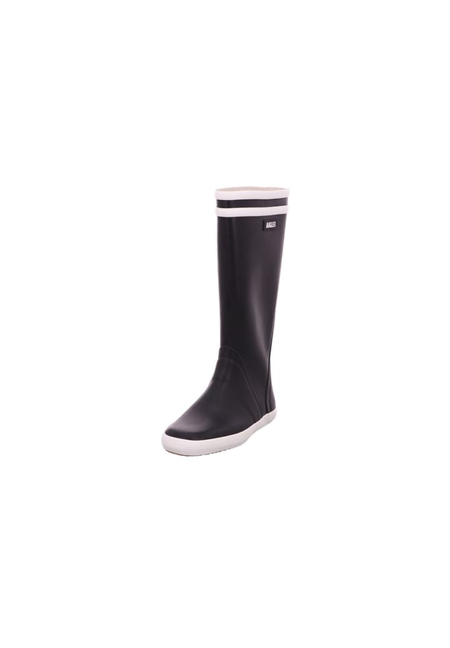 Женские резиновые сапоги Aigle Goeland 2 с полосками, черно-белый