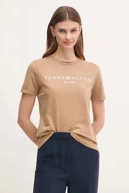 Футболка с принтом Tommy Hilfiger, брązowy