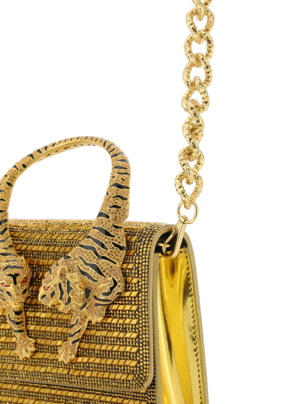 Маленькая сумка Roar с верхней ручкой Roberto Cavalli, золотой — фото 3