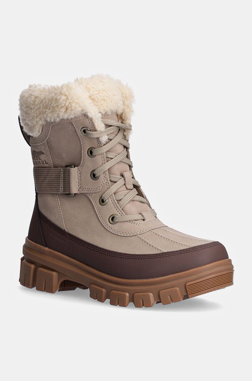 

Кожаные зимние ботинки Sorel TORINO V PARC WP OUTDRY, бежевый
