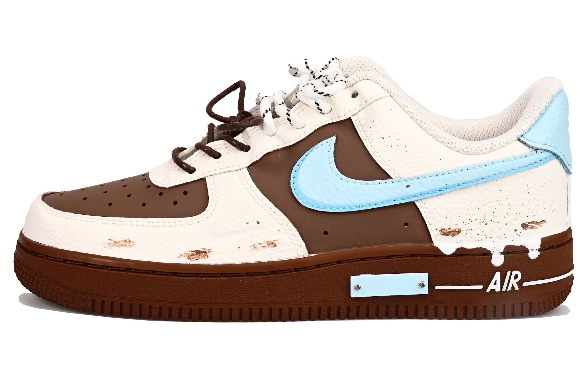 

Air Force 1 Sea Salt Dark Chocolate Vlad устойчивые к истиранию низкие скейтборд кроссовки Unisex Nike, синий/коричневый