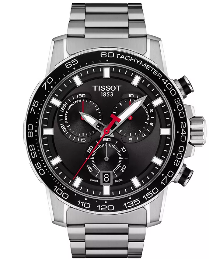 

Мужские часы Swiss Chronograph Supersport с браслетом из нержавеющей стали, 45.5 мм Tissot