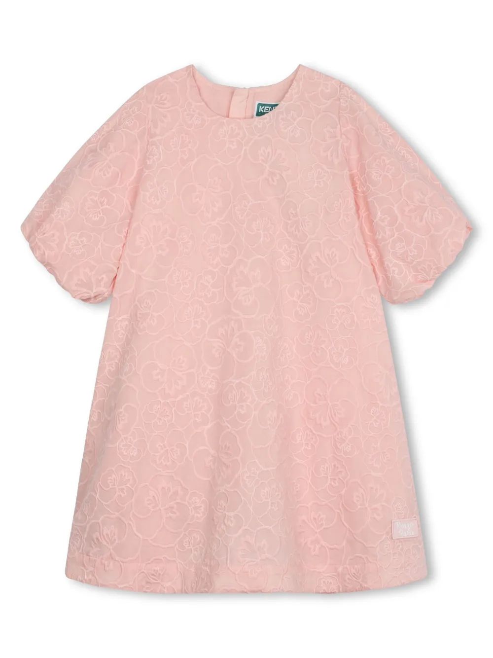 

Платье с цветочной вышивкой Kenzo Kids, розовый
