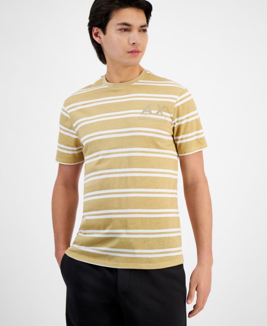 

Мужская полосатая футболка AX A|X Armani Exchange, Safari W/white Strip, Белый, Мужская полосатая футболка AX A|X Armani Exchange, Safari W/white Strip