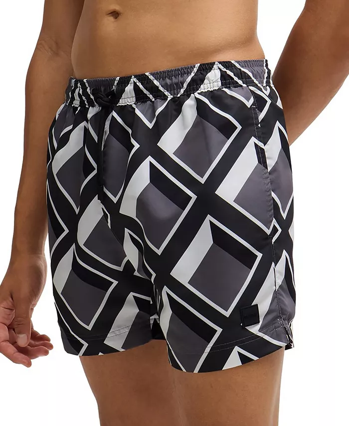 

Мужские плавки с принтом на завязках Hugo Boss, серый