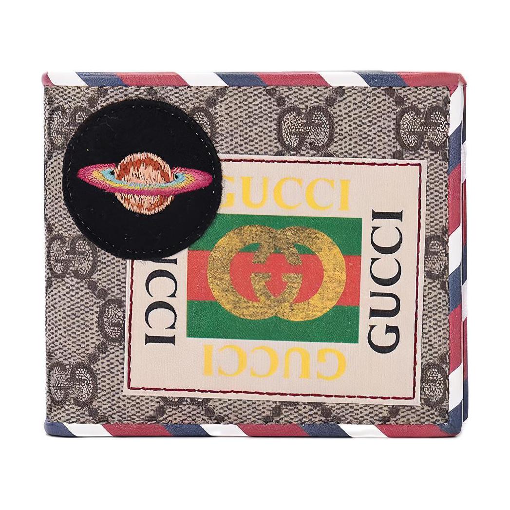 

GUCCI Холщовый кошелек с кожаными вставками мужской