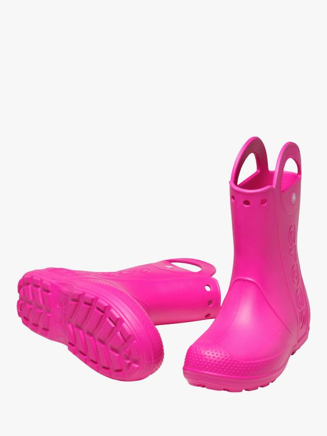 Детские водонепроницаемые резиновые сапоги с увеличенной ручкой Crocs, Pink — фото 3