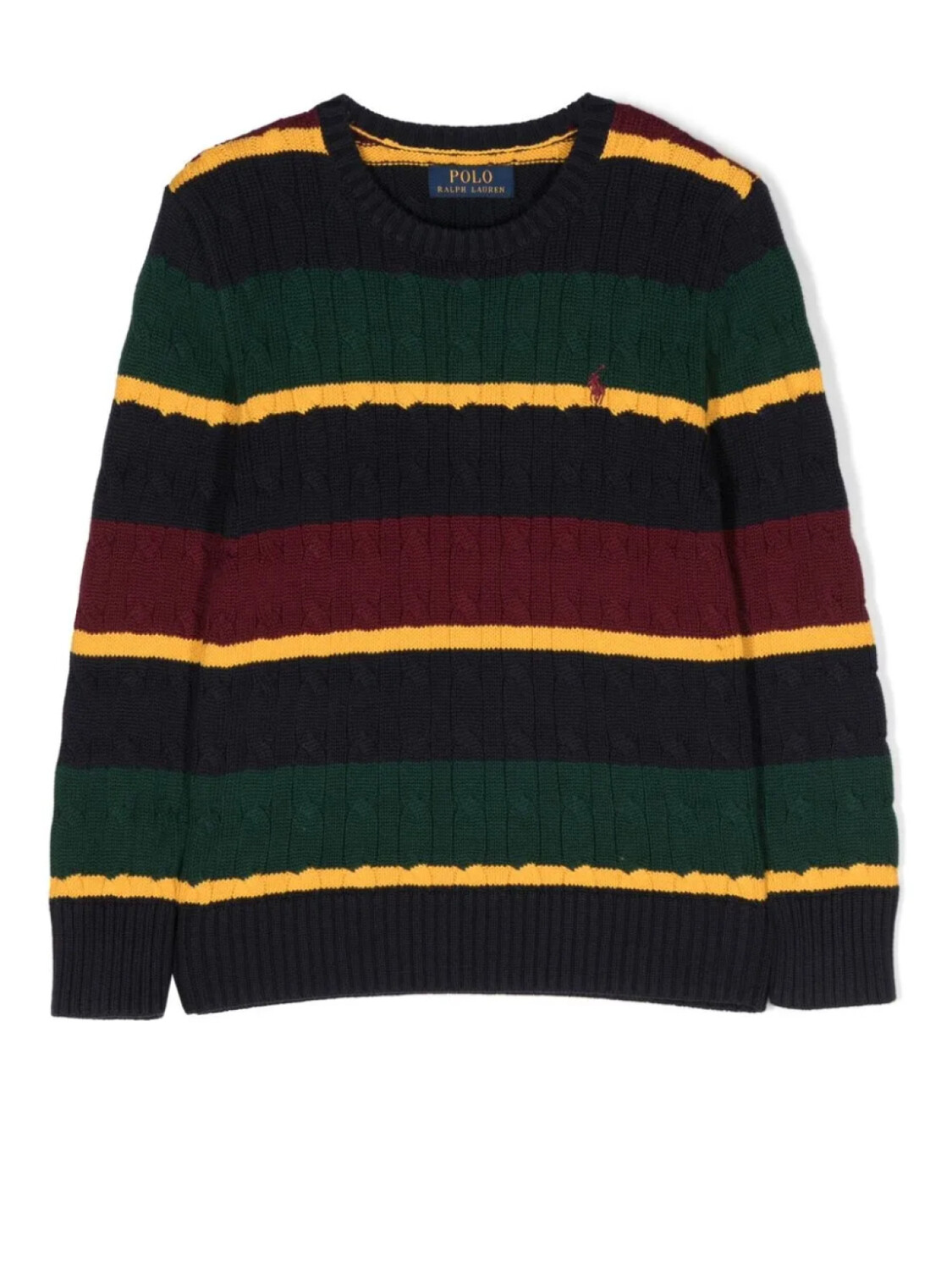 

POLO RALPH LAUREN KIDS джемпер фактурной вязки с вышитым логотипом, зеленый
