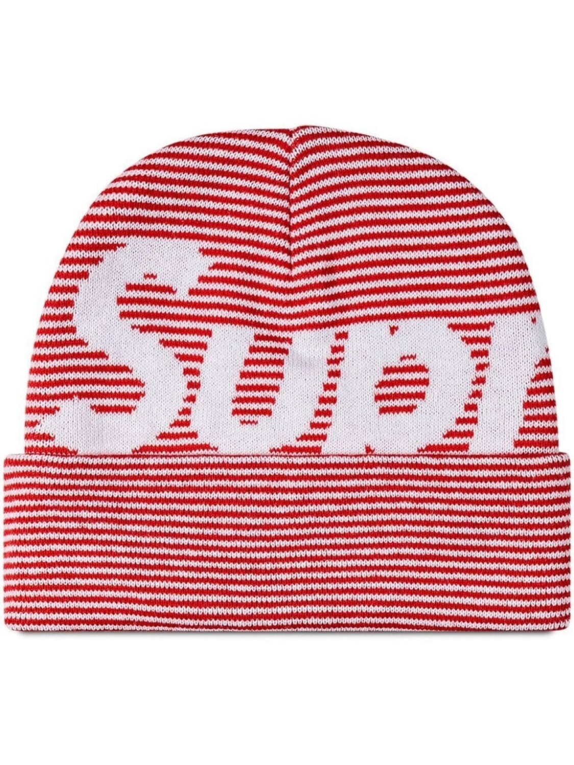 

Supreme полосатая шапка бини с логотипом, красный