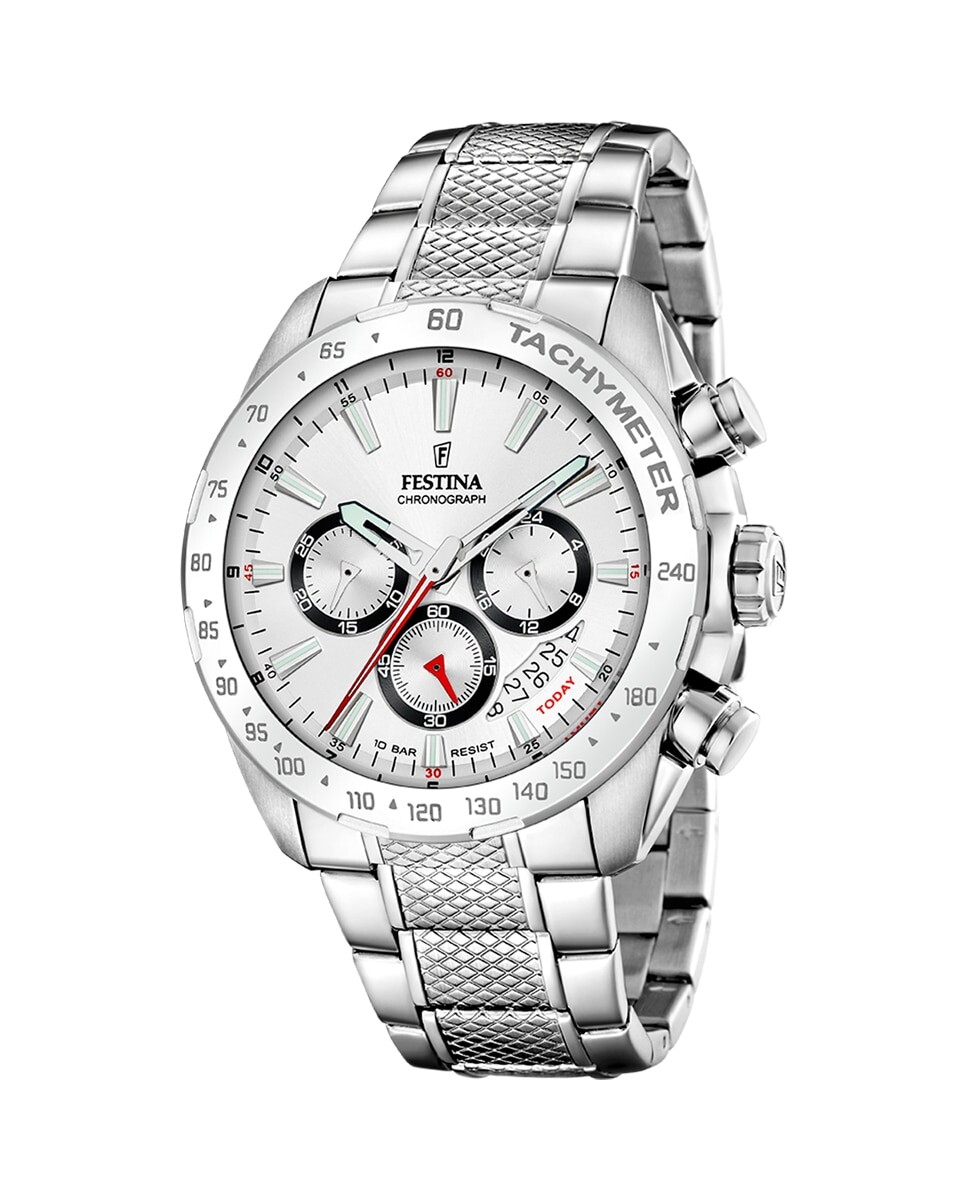 

F20668/1 Мужские часы Timeless Chronograph из серебряной стали Festina, серебро