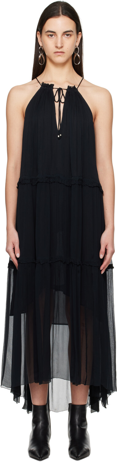 

Платье макси из шифона Alita Isabel Marant Etoile, черный