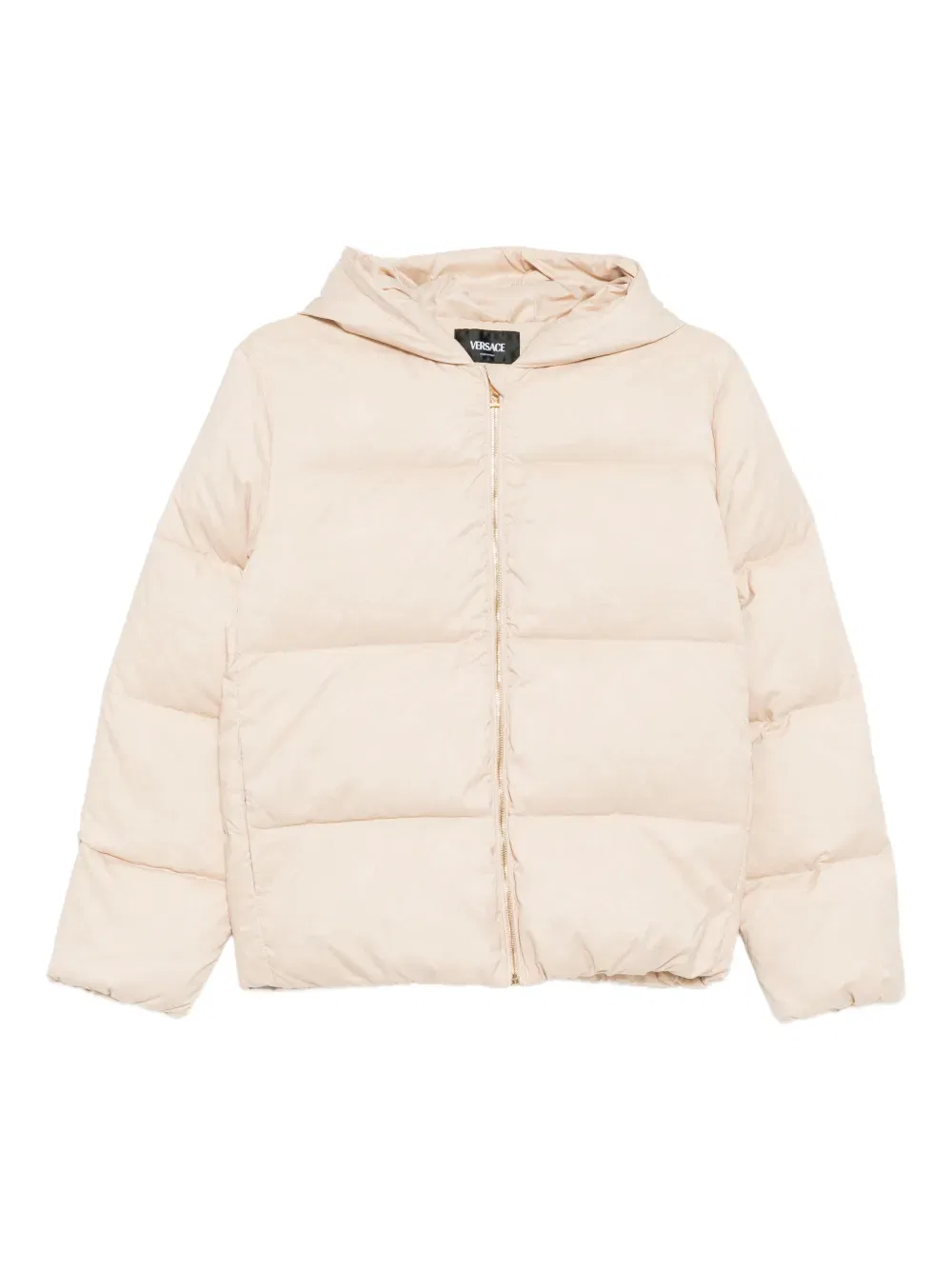 Жаккардовая пуховая куртка Versace Kids, нейтральный