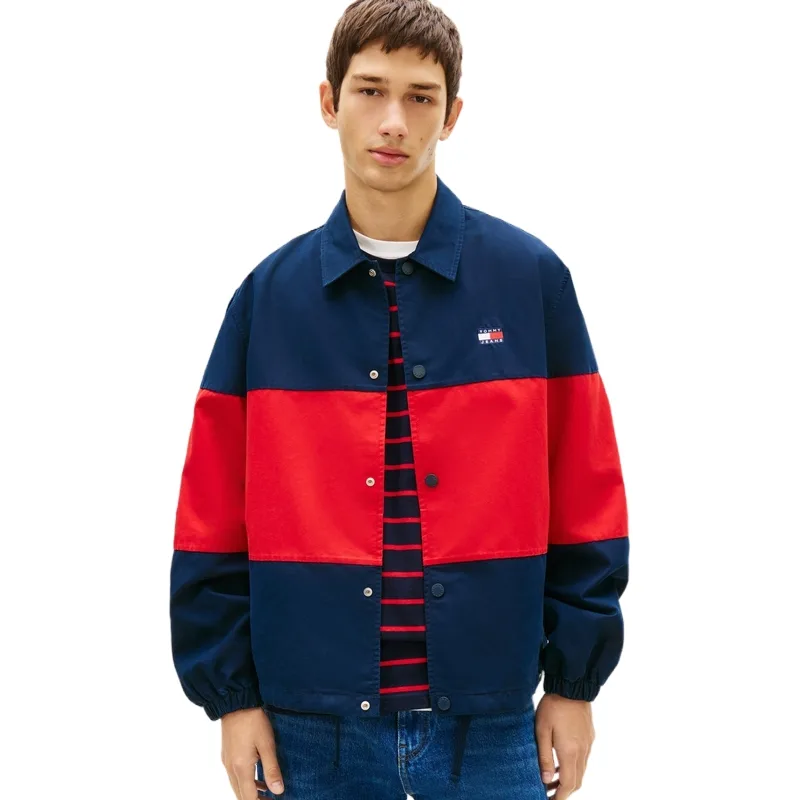 Рубашка мужская с лацканом Tommy Hilfiger, Navy Blue Red Multicolor C1G — фото 4