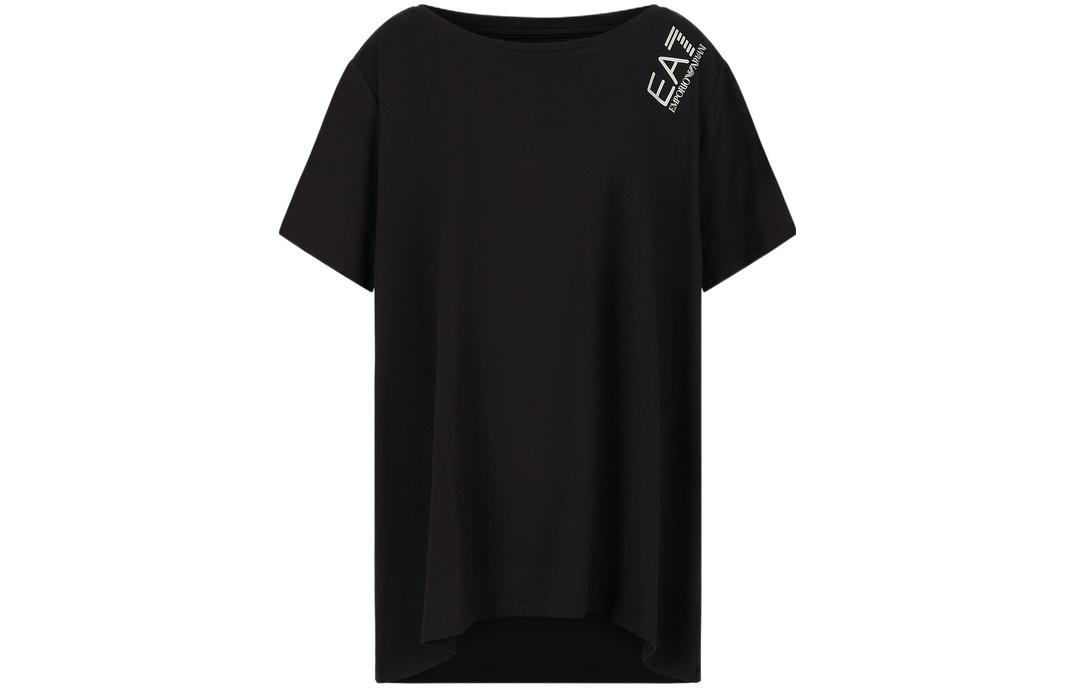 

Emporio Armani Женская черная футболка с круглым вырезом, Черный, Emporio Armani Женская черная футболка с круглым вырезом