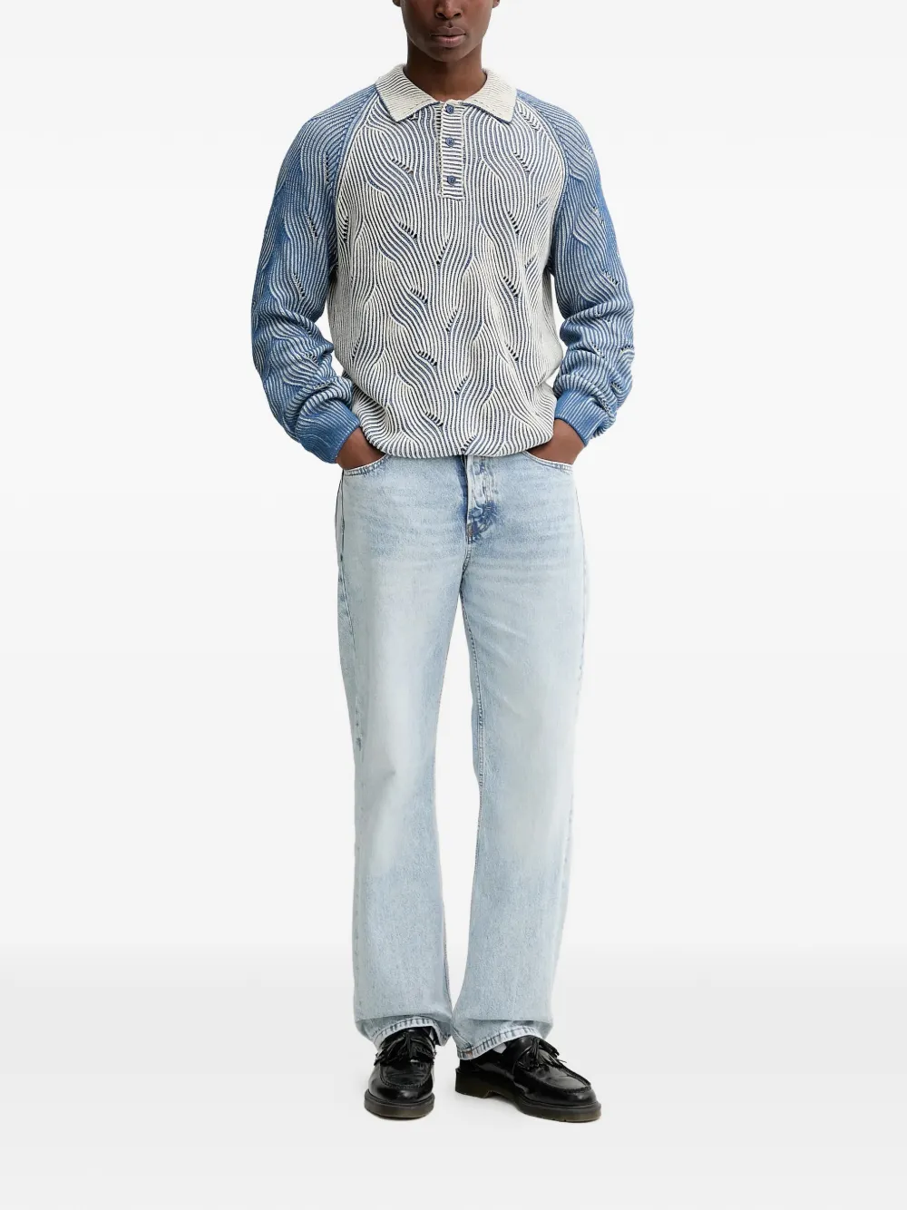 

Вязаное поло с узором Desigual, синий