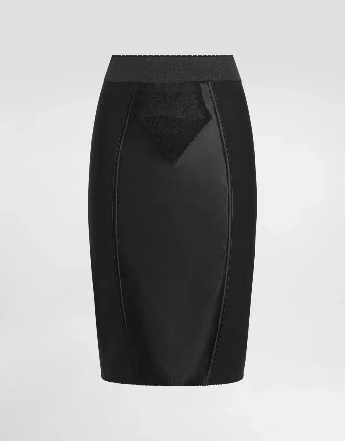 Юбка из кружева и сатина DOLCE & GABBANA, черный