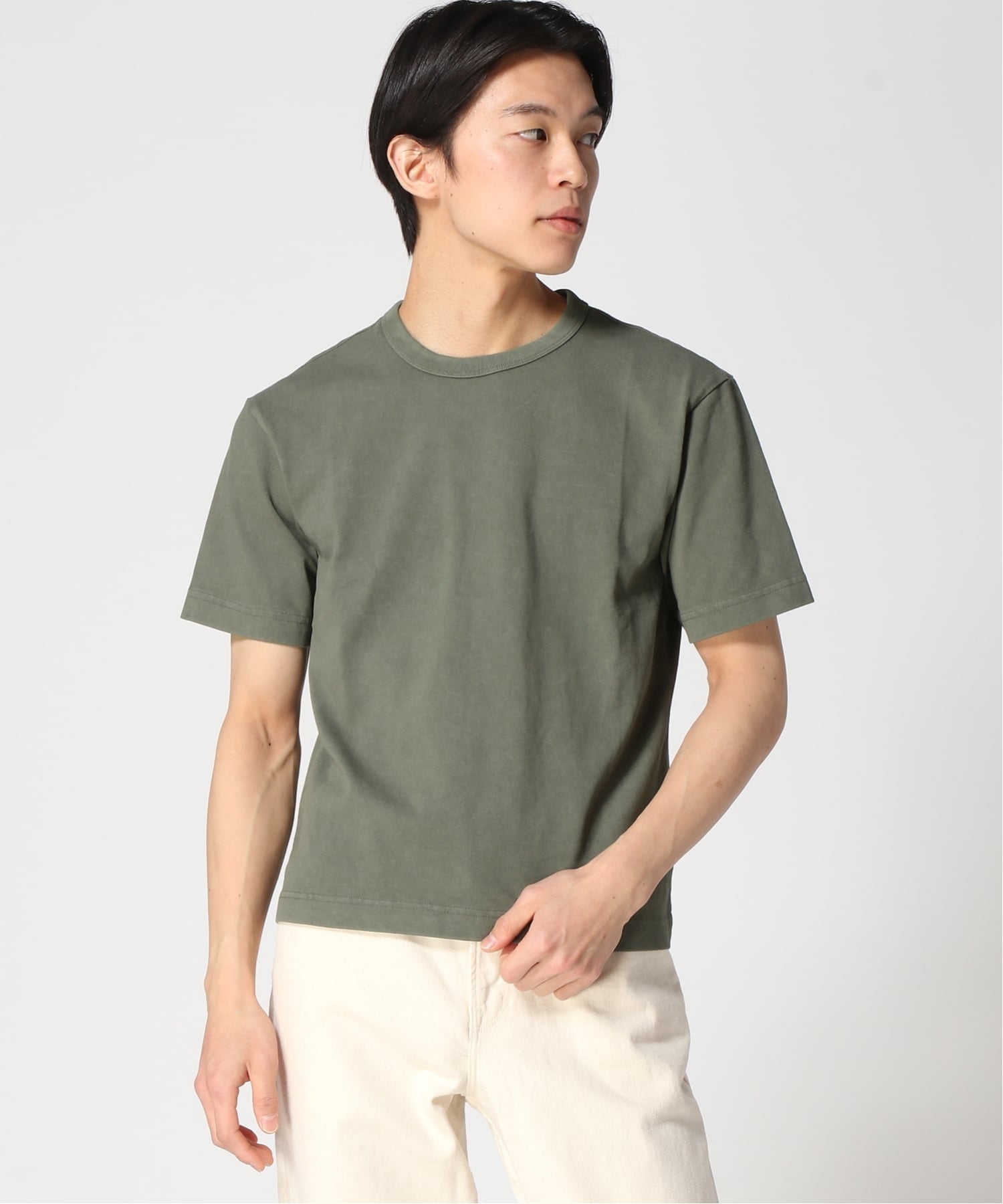 (U) Плотная укороченная футболка GAP, TWEED_GREEN — фото 3