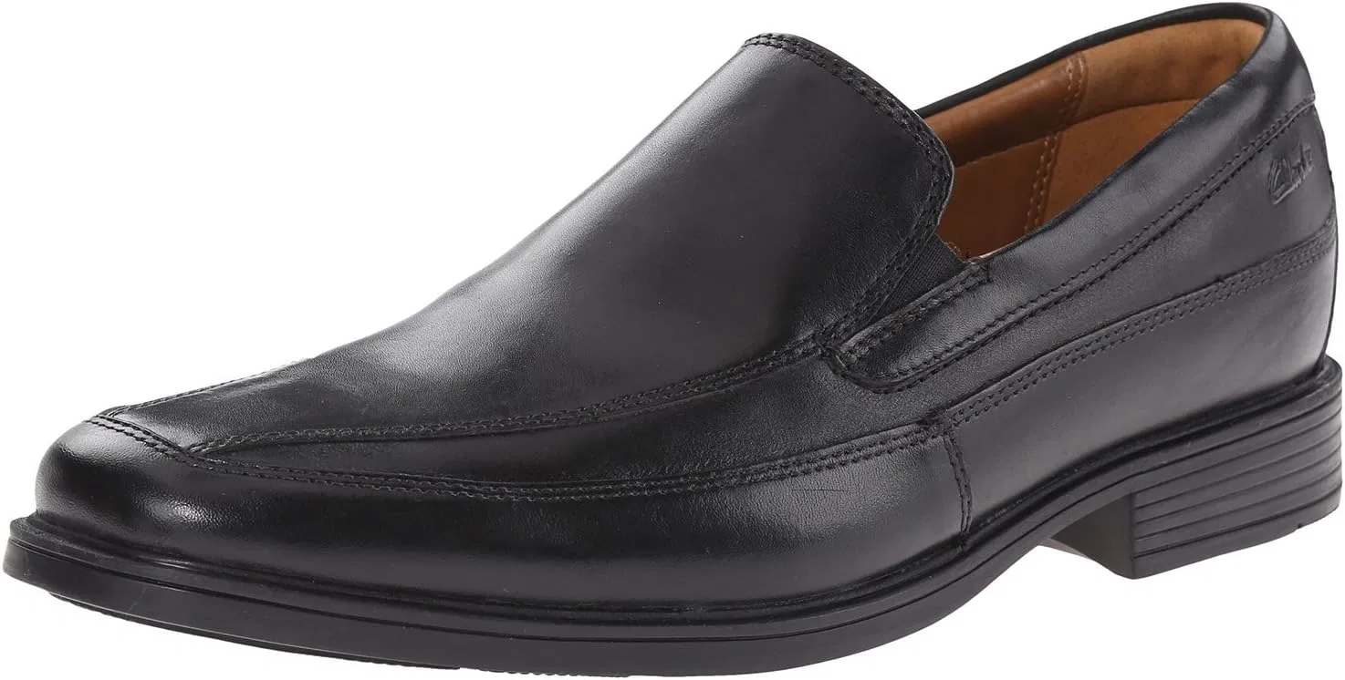 Мужские кожаные туфли Clarks Tilden Free с широкой колодкой, черные, размер 49 EU