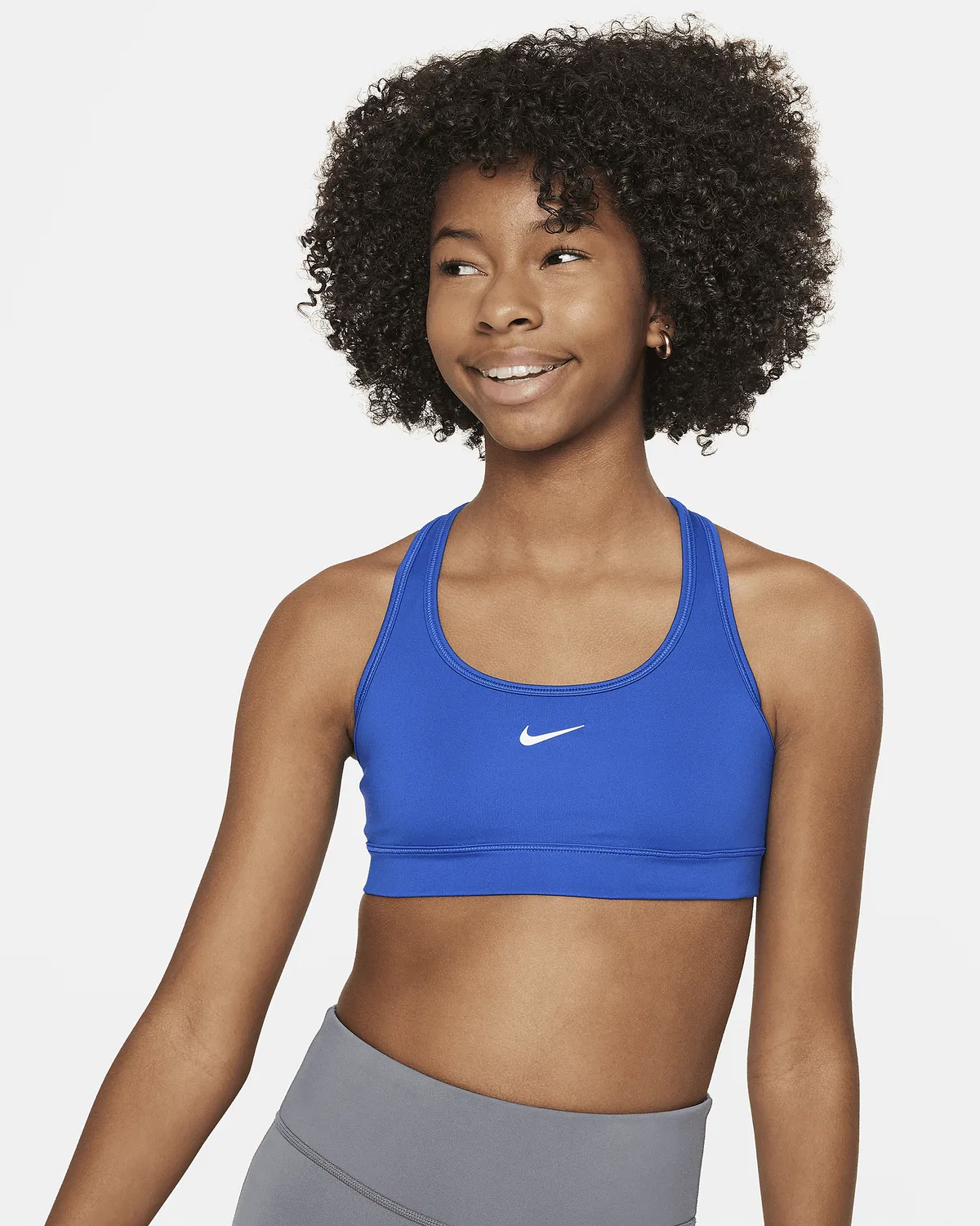 Детский спортивный бюстгальтер Nike Swoosh, Game Royal/White