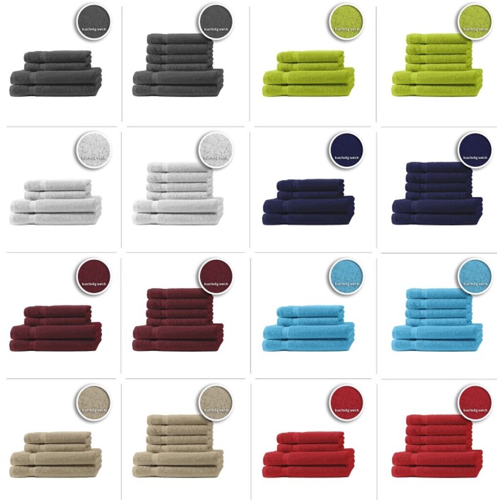 

Комплект из 4/6 гостевых полотенец, полотенец для душа, банных полотенец, махровая ткань, 100% хлопок, размер: 2 полотенца для душа + 2 банных полотенца, цвет: красный. One-Home, синий