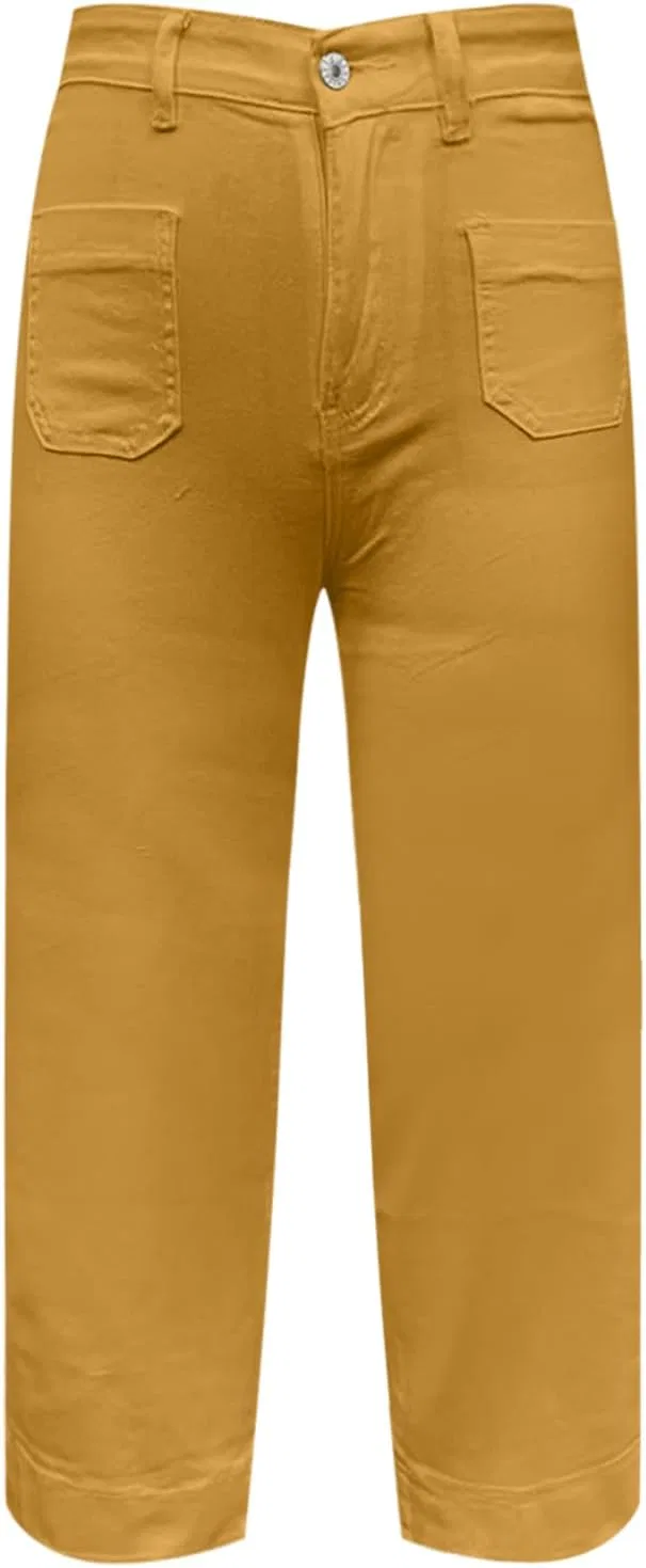 Джинсы широкие, Solid, Yellow — фото 2