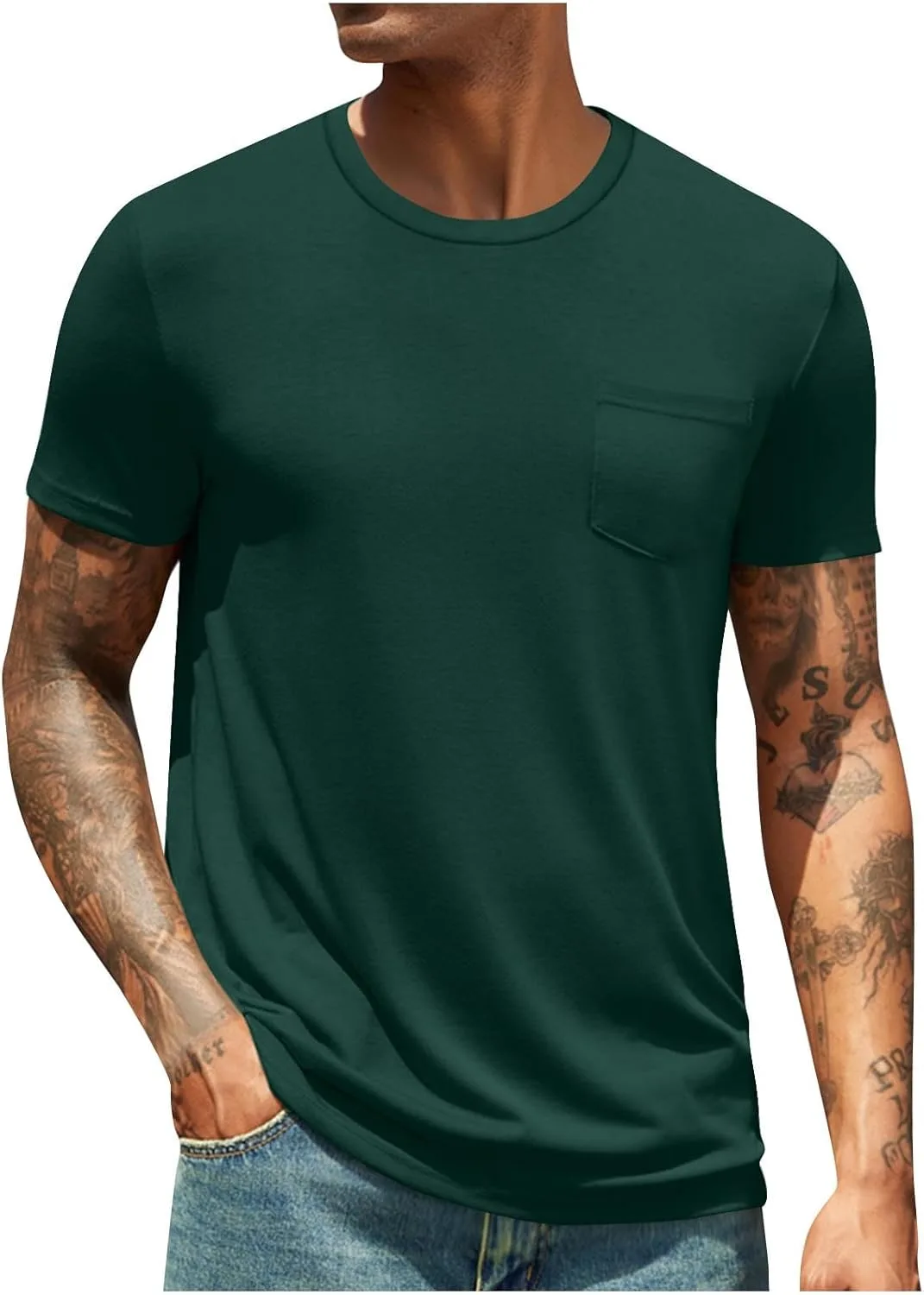 

Мужская футболка с коротким рукавом и круглым вырезом