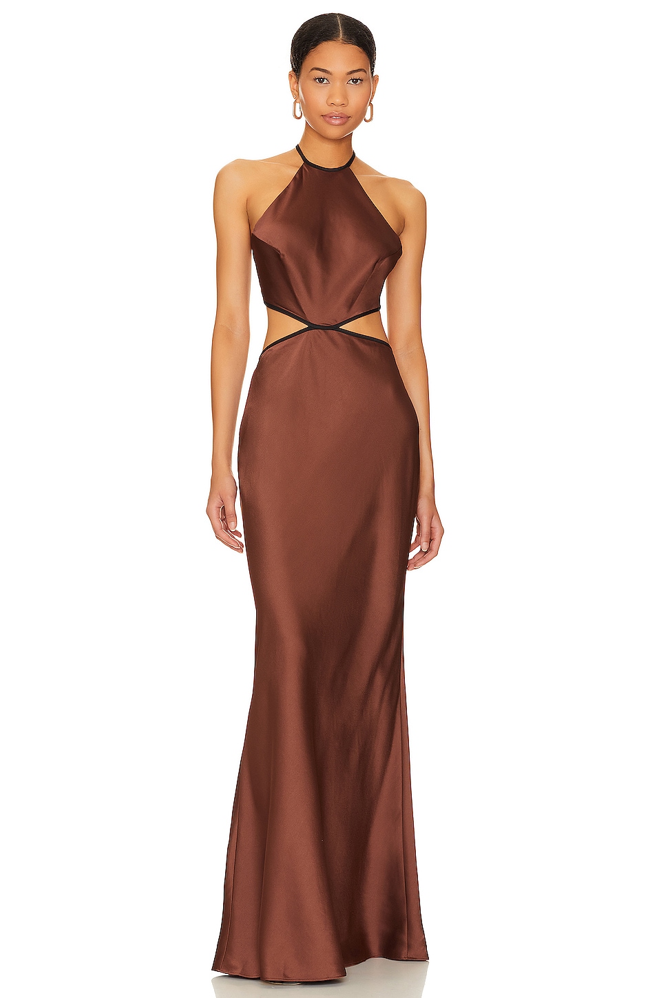 

Платье макси MISHA Edem Backless, цвет Chocolate