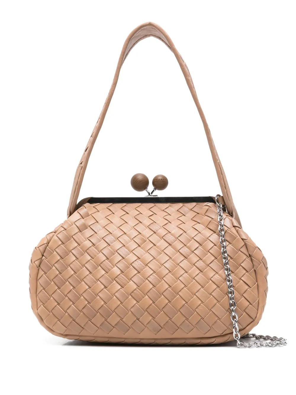 

Сумка через плечо из плетеной кожи Pasticcino с застежкой Weekend Max Mara, коричневый