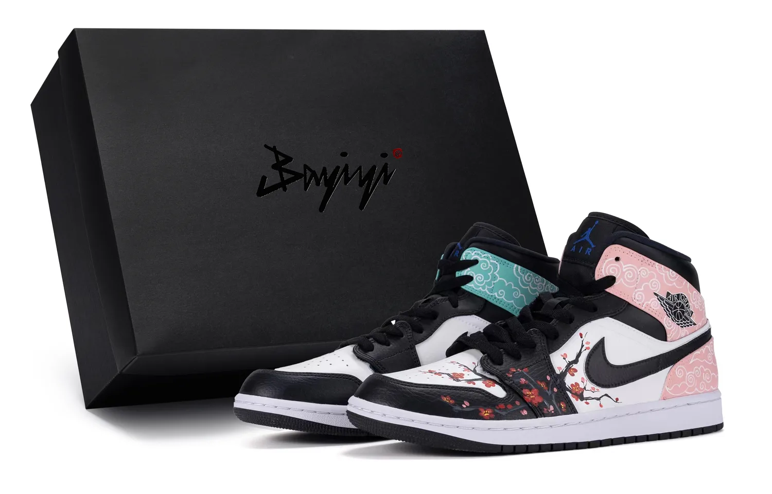 Jordan Air 1 Mid 'Hyper Royal' Mid Top Vintage баскетбольные кроссовки мужские Black White