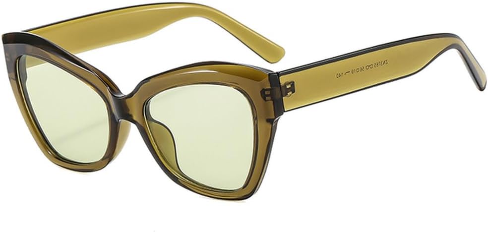 

Женские солнцезащитные очки в толстой оправе с защитой от УФ-излучения. Модные женские очки «кошачий глаз» в ацетатной оправе. Стильные солнцезащитные очки MTZJH, Clear Green