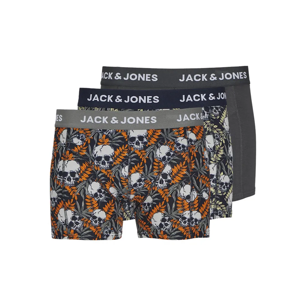 

Трусы-боксеры Jack & Jones Hugo Skulls 3 units, серый