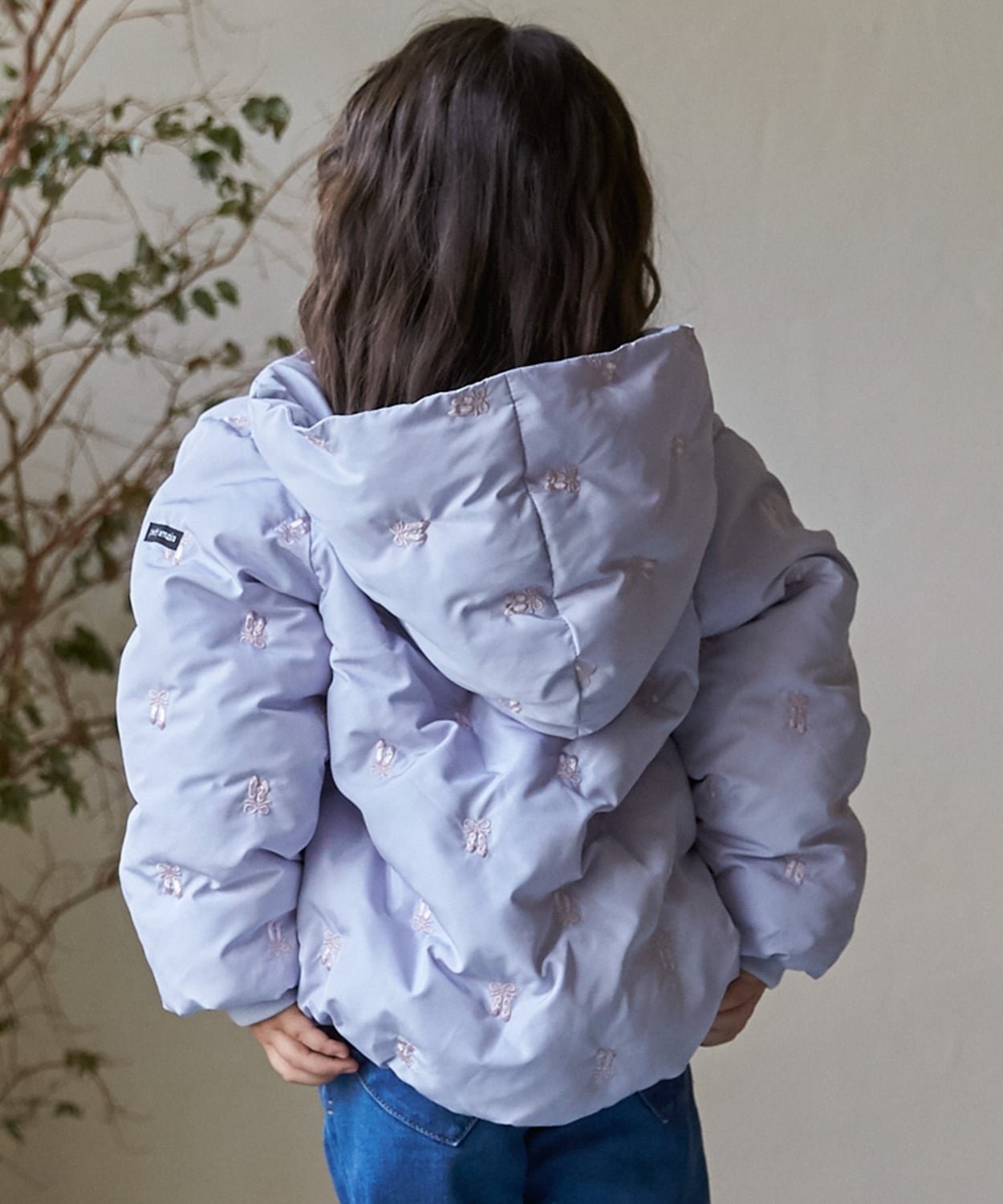 Вышитая стеганая куртка Petit main, Blue Gray — фото 2