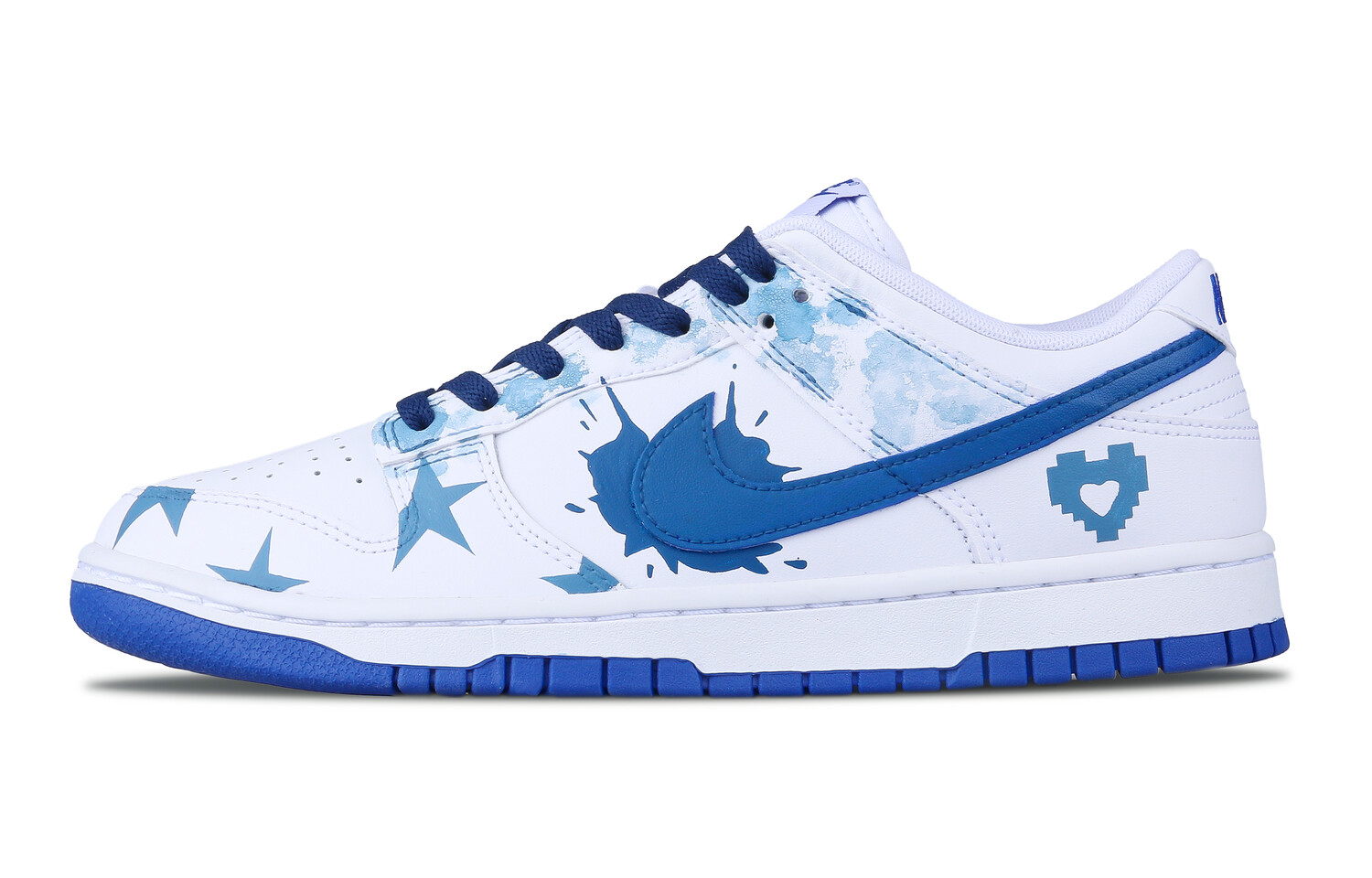 

Кроссовки Nike Dunk Skateboarding Shoes Men Low-top White, темно-синий
