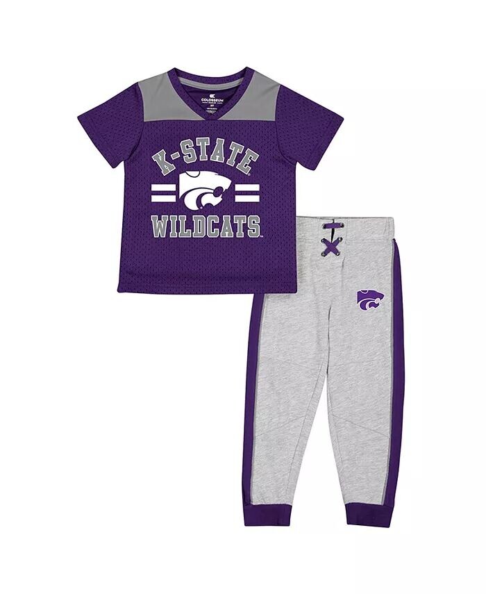 

Комплект из майки и брюк Ka-Boot-It Kansas State Wildcats Ka-Boot-It для мальчиков, фиолетовый, серо-лиловый Colosseum