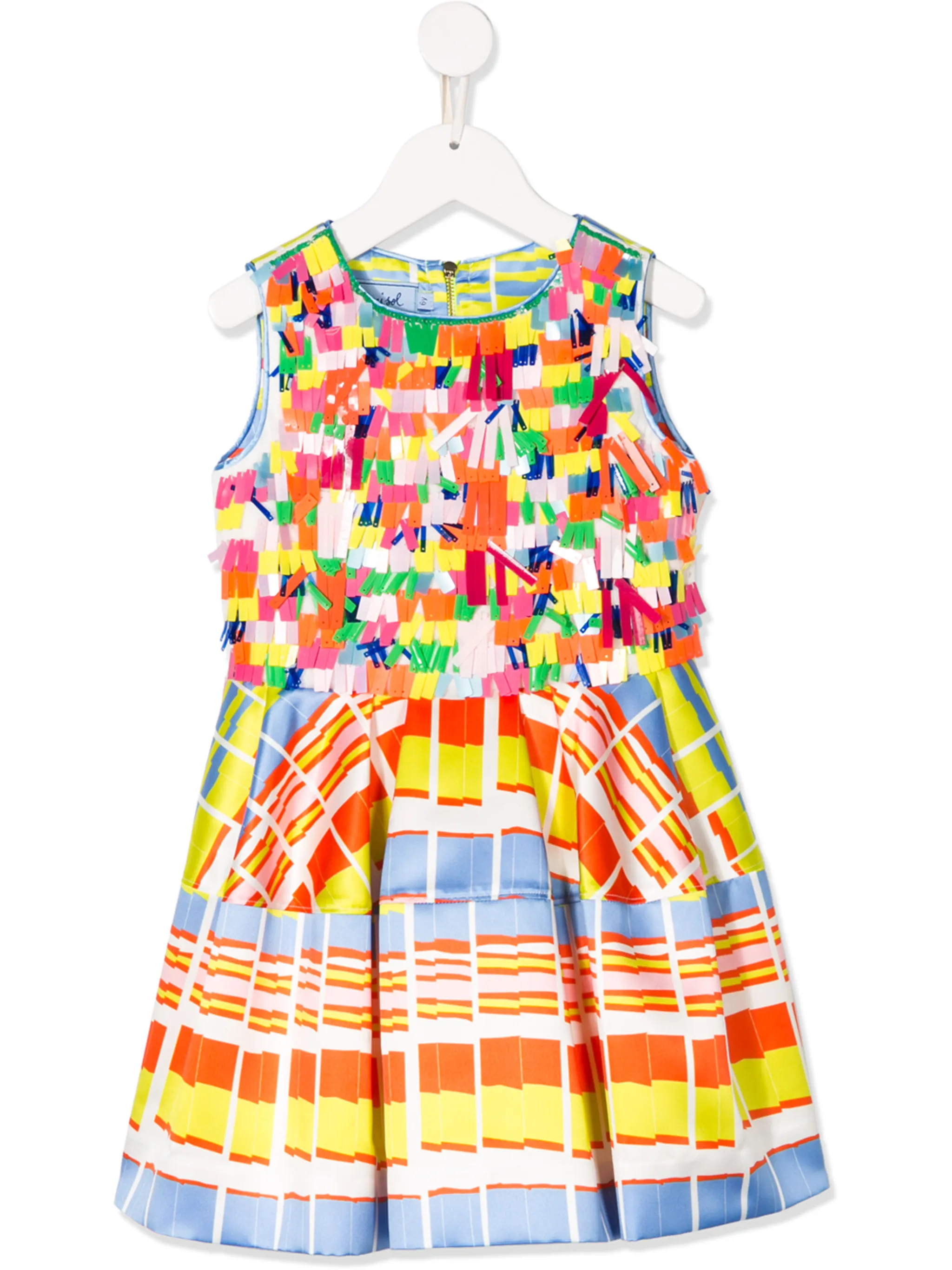 

Атласное платье с аппликацией Mi Mi Sol, оранжевый