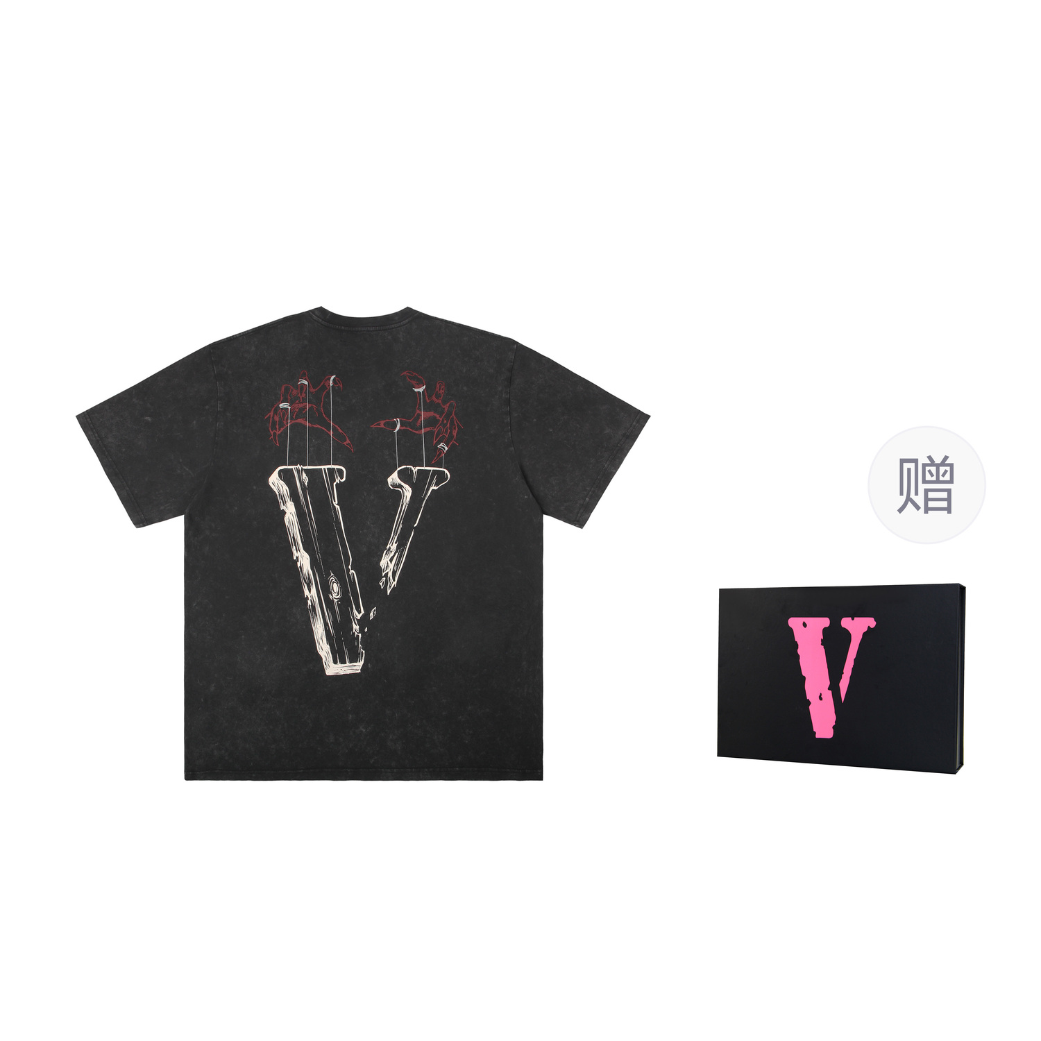 

Винтажная массивная 100% хлопковая свободная футболка с коротким рукавом унисекс VLONE, комплект одежды (черный+бежевый)