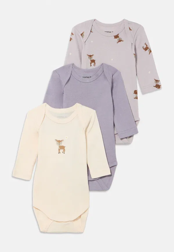Боди Name It Nbfbody deer 3 pack, сиреневый