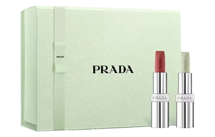 Двойной набор помад limited edition легко растушевывается натуральный стойкий PRADA