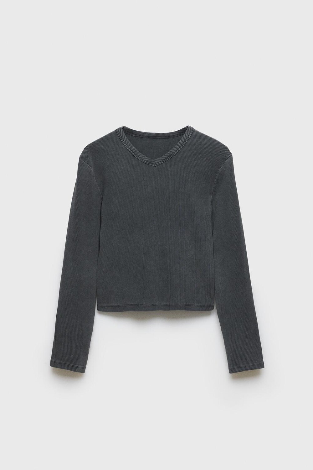 

Футболка z3d basic в рубчик ZARA, антрацитово-серый