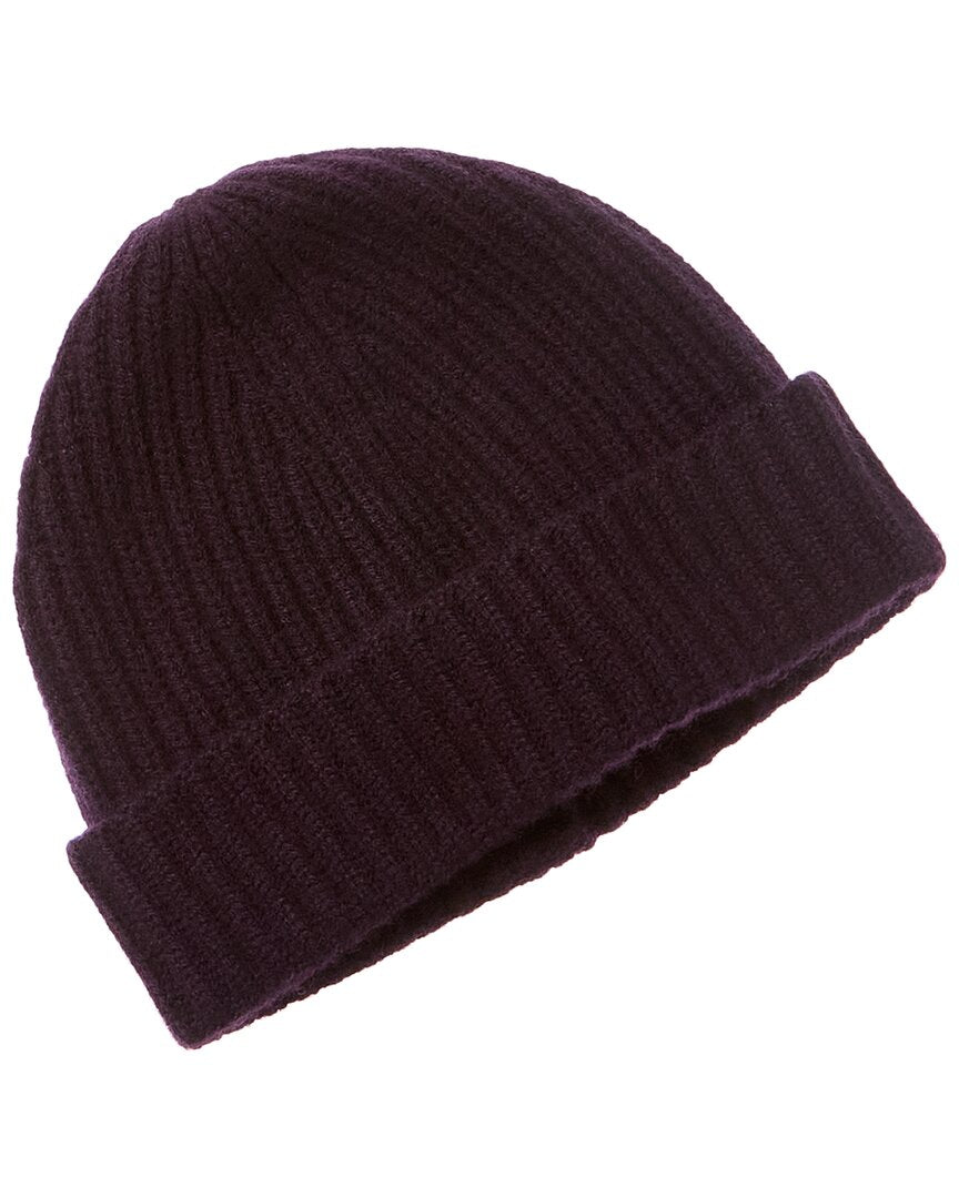 

Amicale Cashmere Толстая кашемировая шапка с манжетами в рубчик, фиолетовый