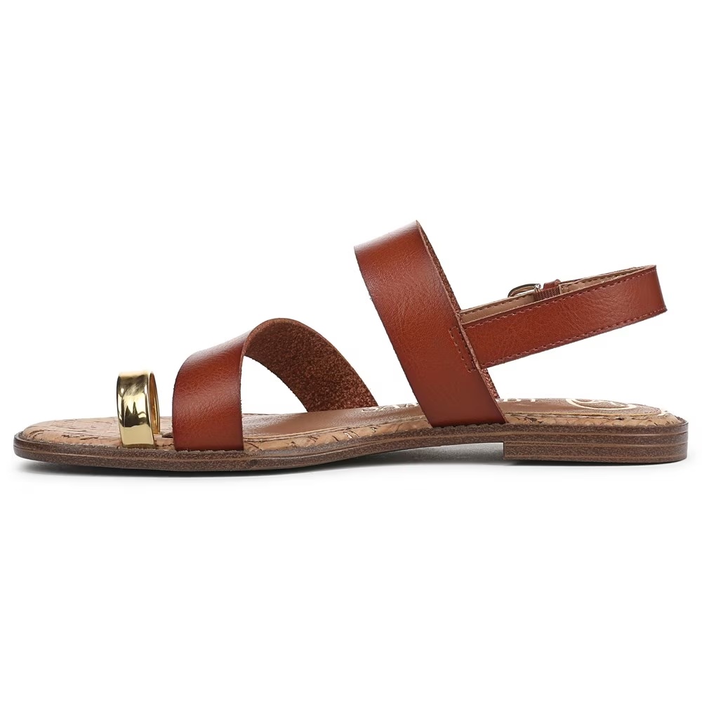 Босоножки на плоской подошве с ремешками Perris Sam And Libby, amber brown faux leather — фото 4
