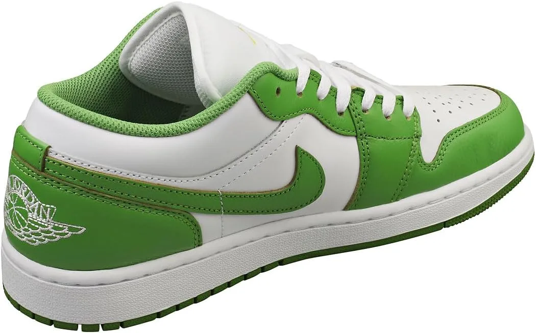 Мужские кроссовки Jordan 1 Low White/Metallic Gold-Black (553558 172), белый — фото 2