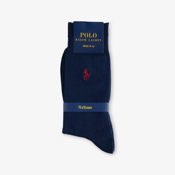 

Носки короткие из хлопка с логотипом, эластичные Polo Ralph Lauren, синий