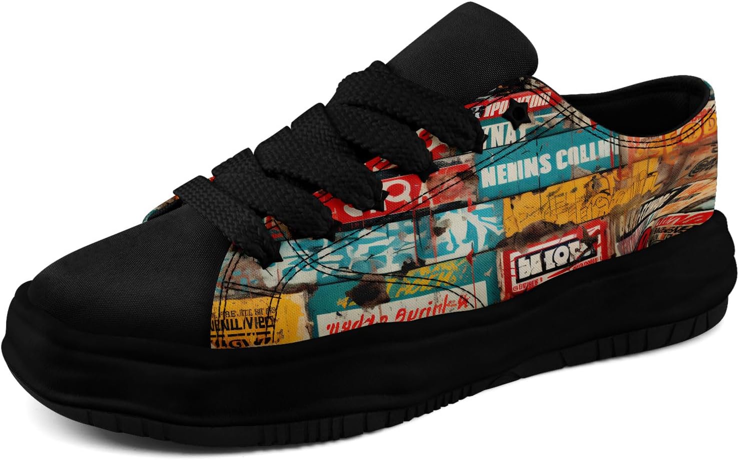 

Мужские кроссовки coolcustomize из холщовой ткани с граффити, цветные повседневные низкие кеды на шнуровке для женщин с абстрактным уличным арт-дизайном, желтый/голубой