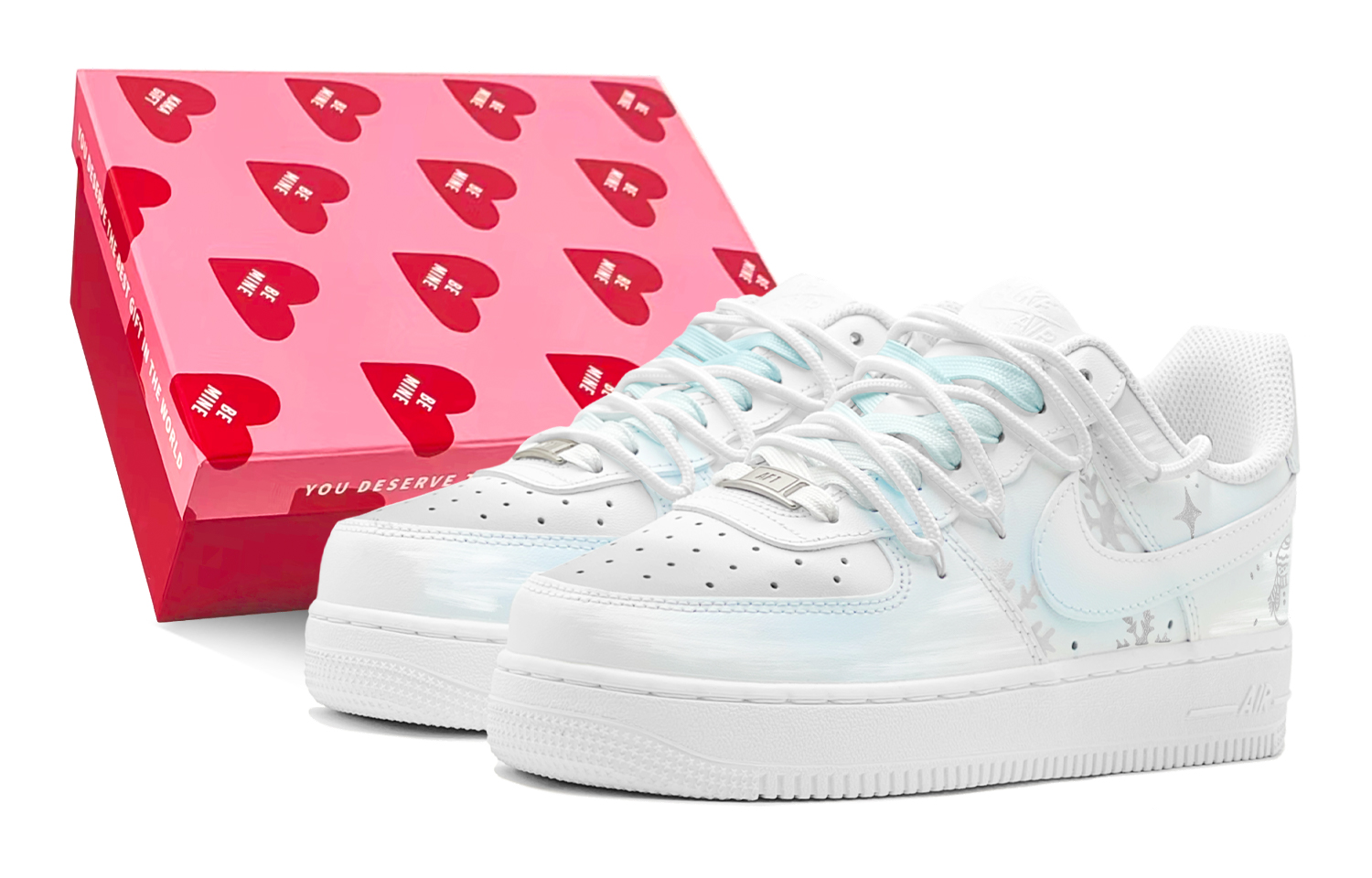 

Nike Кроссовки для скейтбординга Air Force 1 Cushioning Low-Top, мужские, сине-серебристые