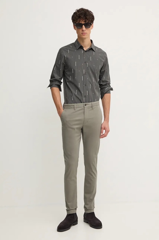 

Хлопковая рубашка Armani Exchange, серый